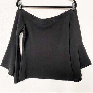 Dotti Off the Shoulder Bell Sleeve Top Black Size Medium